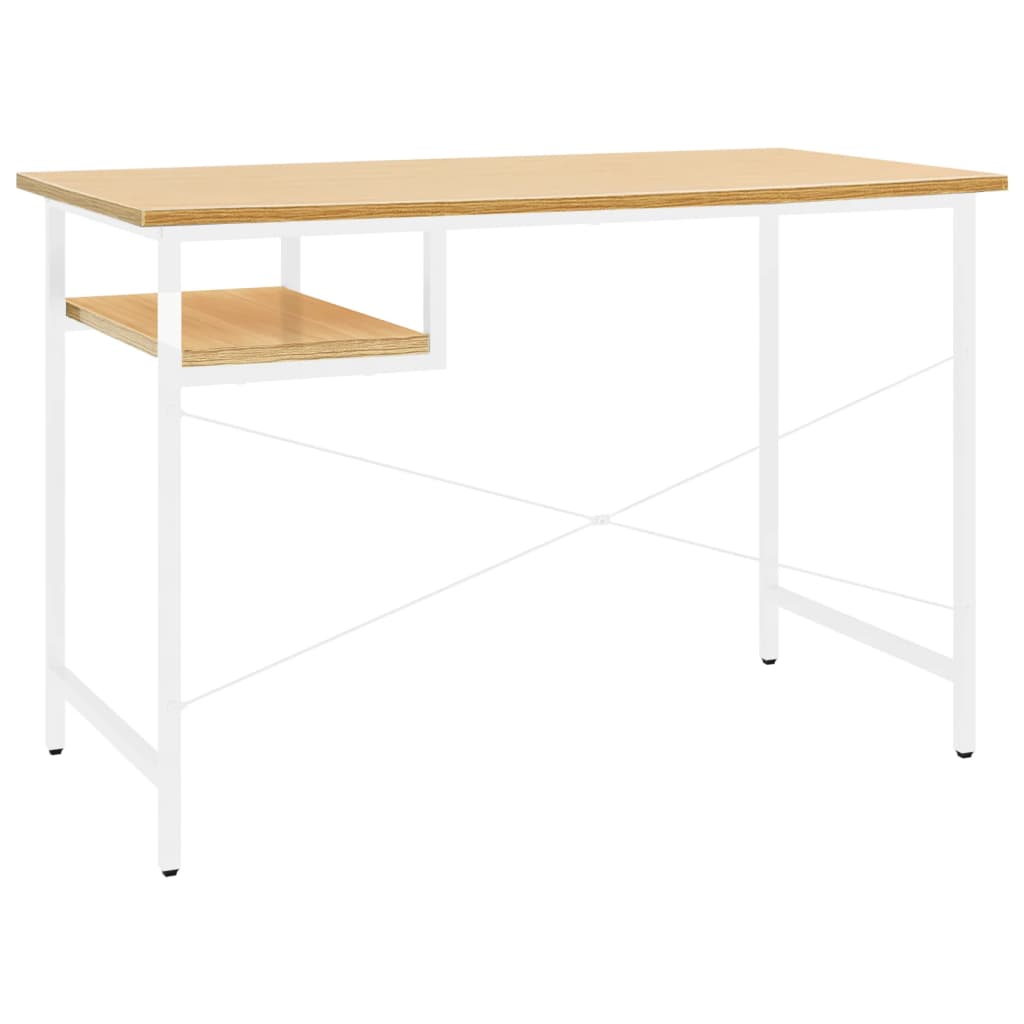 Scrivania Computer Bianca Rovere Chiaro 105x55x72cm MDF Metallo 20544