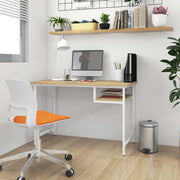 Scrivania Computer Bianca Rovere Chiaro 105x55x72cm MDF Metallo 20544