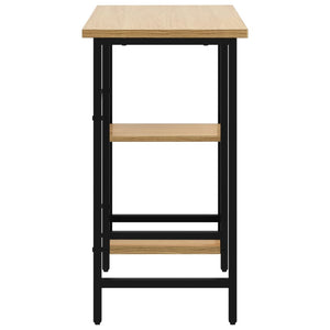 Scrivania Computer Nera e Rovere Chiaro 80x40x72cm MDF Metallo