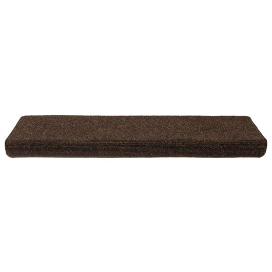 Tappetini per Scale Tessuto Agugliato 15 pz 65x21x4 cm Marrone 326188