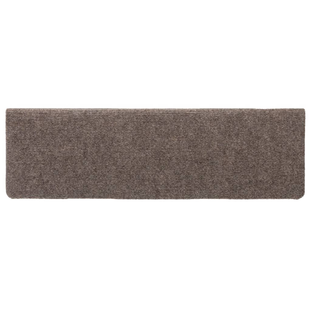 Tappetini per Scale Tessuto Agugliato 15 pz 65x21x4 cm Crema 326190