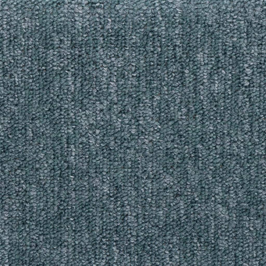 Tappetini per scale 15 pz 65x21x4 cm Verde scuro con bordo rettangolare 326193