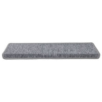 Tappetini per scale 15 pz 65x21x4 cm Grigio chiaro Bordo rettangolare 326198