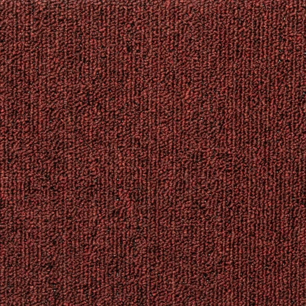 Tappetini per scale 15 pz 65x21x4 cm Bordeaux bordo rettangolare 326199