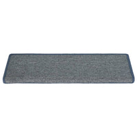 Tappetini per scale 15 pz 65x21x4 cm Grigio chiaro e blu con bordo rettangolare 326200