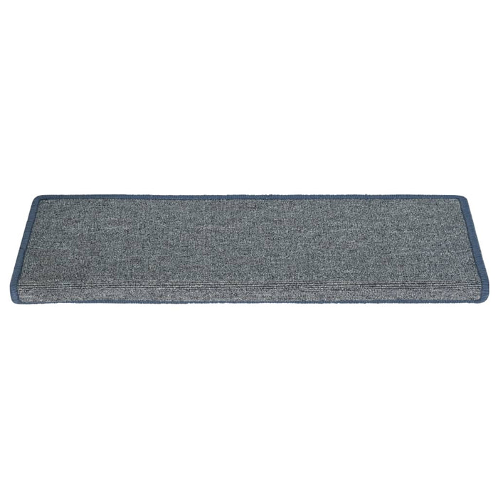 Tappetini per scale 15 pz 65x21x4 cm Grigio chiaro e blu con bordo rettangolare 326200