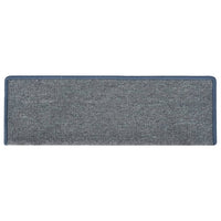 Tappetini per scale 15 pz 65x21x4 cm Grigio chiaro e blu con bordo rettangolare 326200