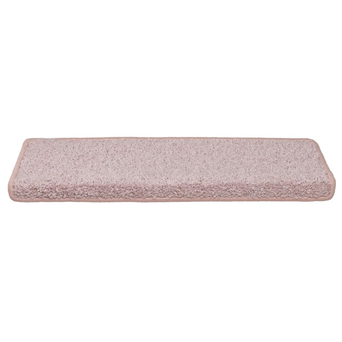 Tappetini per scale 15 pz 65x21x4 cm Rosa chiaro con bordo rettangolare 326201