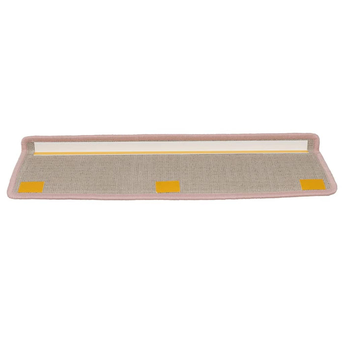 Tappetini per scale 15 pz 65x21x4 cm Rosa chiaro con bordo rettangolare 326201