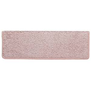Tappetini per scale 15 pz 65x21x4 cm Rosa chiaro con bordo rettangolare 326201
