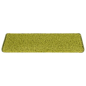 vidaXL Tappetini per scale 15 pz 65x21x4 cm Verde Bordo rettangolare