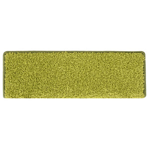 Tappetini per scale 15 pz 65x21x4 cm Verde Bordo rettangolare 326204