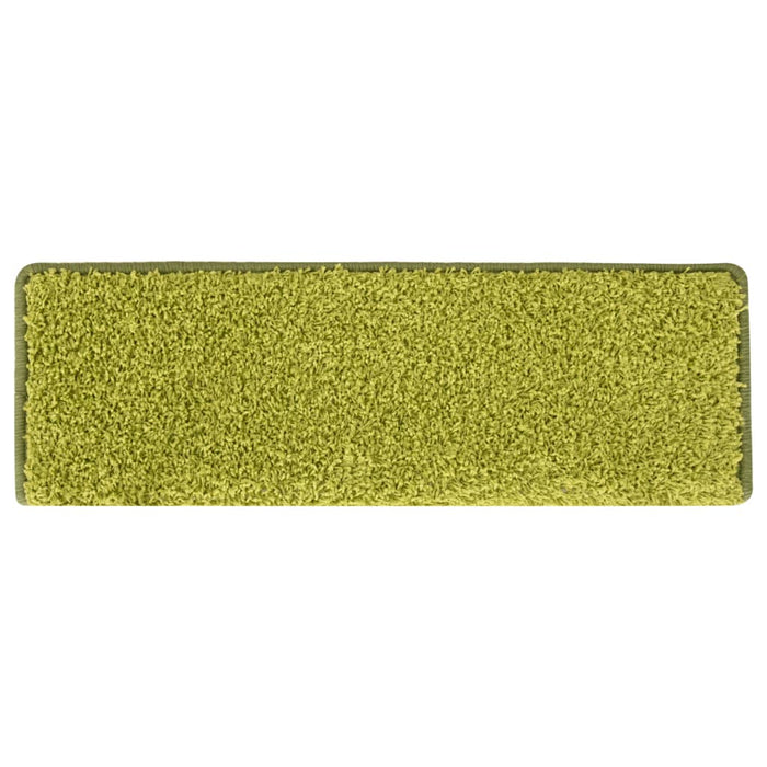 Tappetini per scale 15 pz 65x21x4 cm Verde Bordo rettangolare 326204