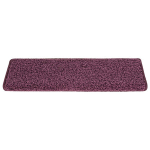 vidaXL Tappetini per scale 15 pz 65x21x4 cm Viola scuro con bordo rettangolare