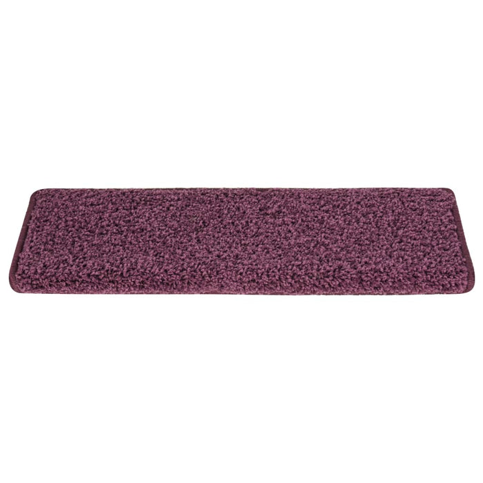 vidaXL Tappetini per scale 15 pz 65x21x4 cm Viola scuro con bordo rettangolare