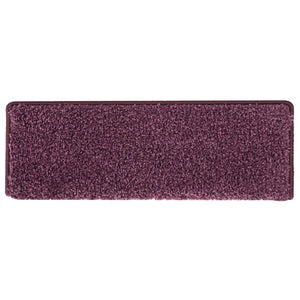 Tappetini per scale 15 pz 65x21x4 cm Viola scuro con bordo rettangolare 326205
