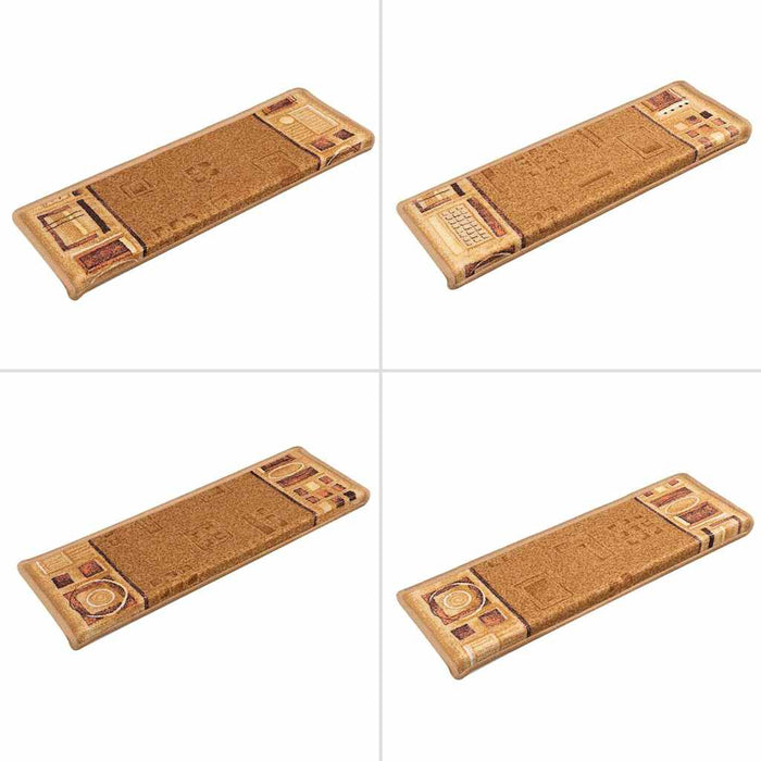 Tappetini Autoadesivi per Scale 15 pz 65x25 cm Beige  cod mxl 62041