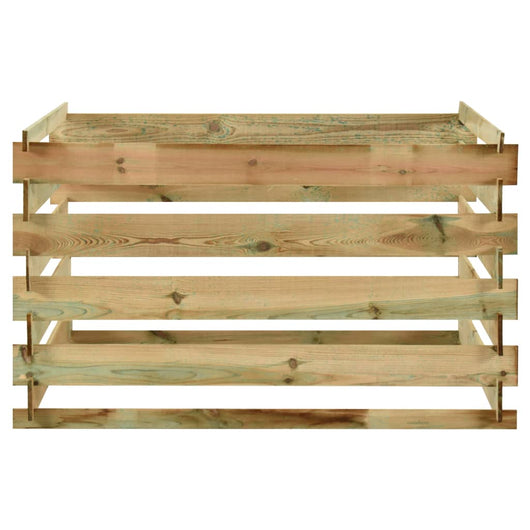 Compostiera da Giardino a Doghe 120x120x70cm in Pino Impregnato 316060