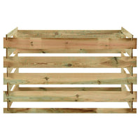 Compostiera da Giardino a Doghe 120x120x70cm in Pino Impregnato cod mxl 53353