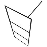 Parete Doccia Walk-in in Vetro Trasparente ESG Nera 80x195 cm 149148