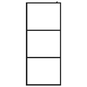 Parete Doccia Walk-in in Vetro Trasparente ESG Nera 100x195 cm cod mxl 52643