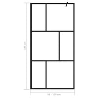 Parete per Doccia Walk-in in Vetro Temperato Nera 100x195 cm cod mxl 40916