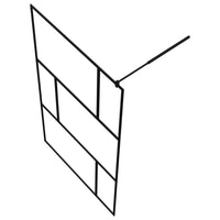Parete per Doccia Walk-in in Vetro Temperato Nera 115x195 cm 149155