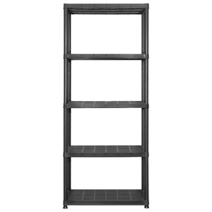 Scaffale a 5 Ripiani Nero 142x38x170 cm in Plastica 3059852