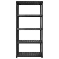 Scaffale a 5 Ripiani Nero 255x40x185 cm in Plastica 3059857