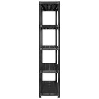 Scaffale a 5 Ripiani Nero 255x40x185 cm in Plastica 3059857