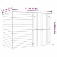 Capanno Giardino per Biciclette 232x110x170 cm Pino Impregnato cod mxl 52176