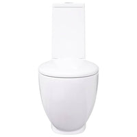 Vaso WC in Ceramica da Bagno Rotondo Base con Scarico Bianco 3059888