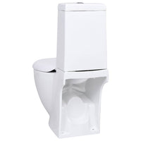 Vaso WC in Ceramica da Bagno Rotondo Base con Scarico Bianco 3059888