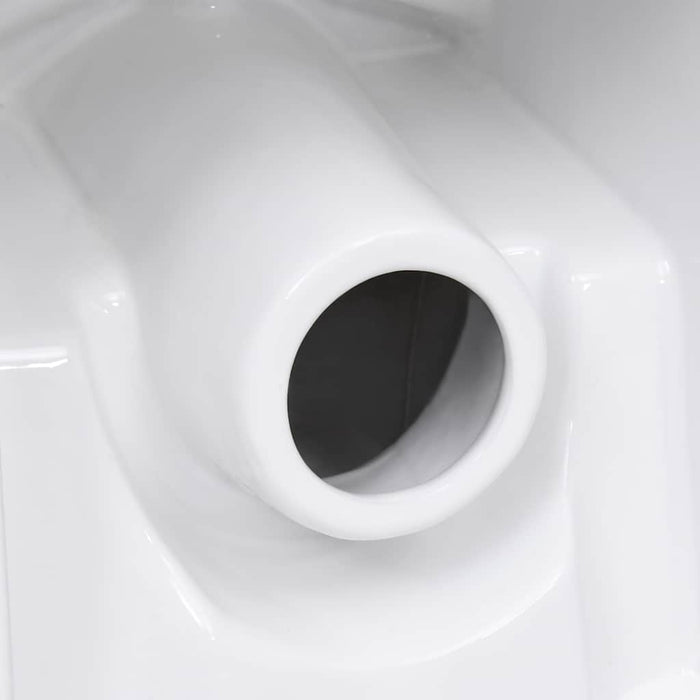 Vaso WC in Ceramica da Bagno Rotondo Base con Scarico Bianco 3059888