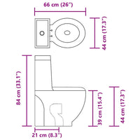 Vaso WC in Ceramica da Bagno Rotondo Base con Scarico Bianco 3059888