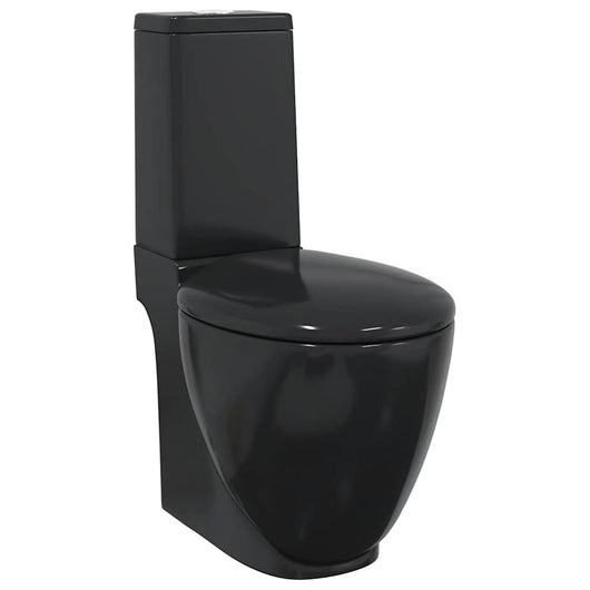 Vaso WC in Ceramica da Bagno Rotondo Base con Scarico Nerocod mxl 102362