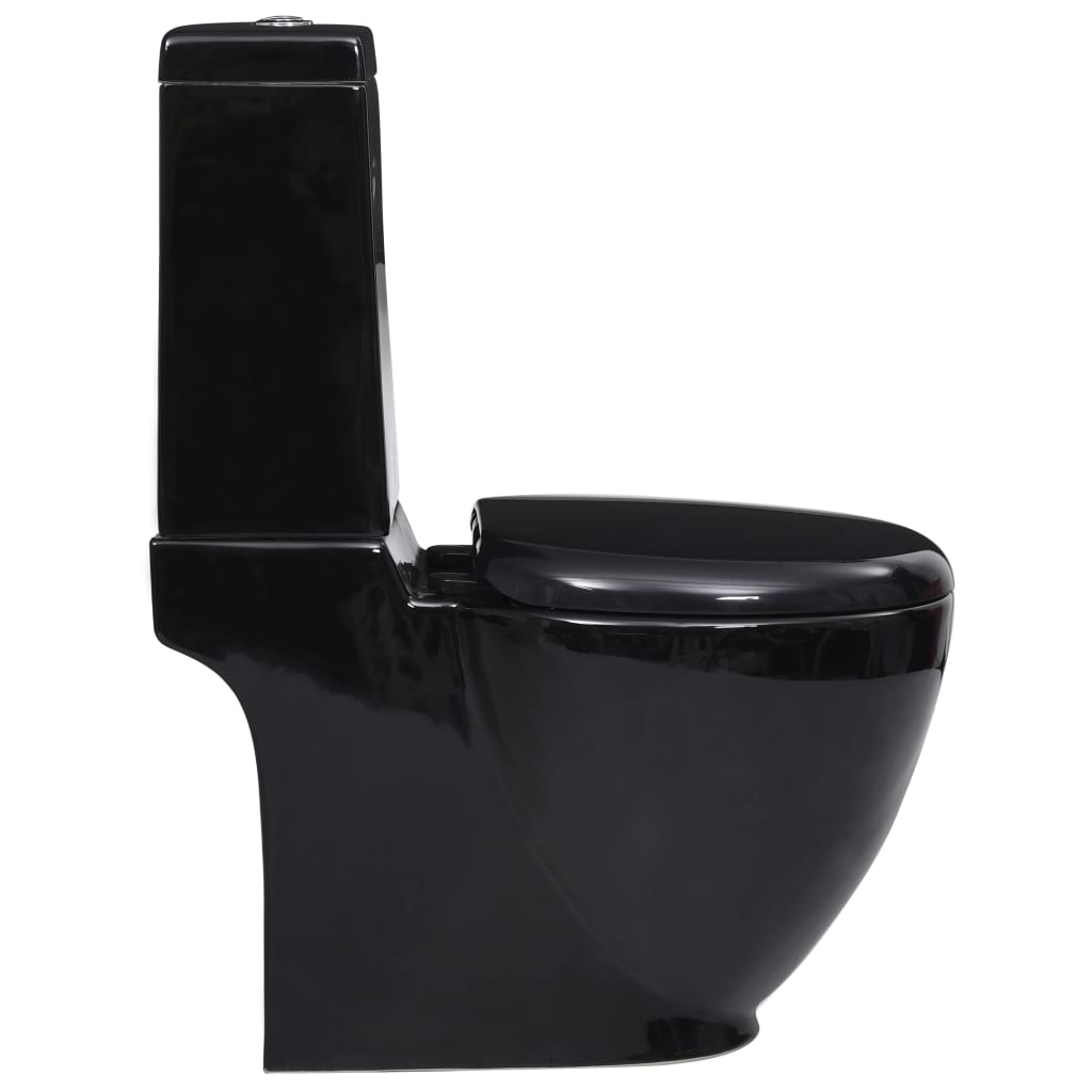Wc tondo in ceramica con doppio scarico e flusso d'acqua fondo nero 02_0003561