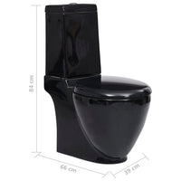 Wc tondo in ceramica con doppio scarico e flusso d'acqua fondo nero 02_0003561