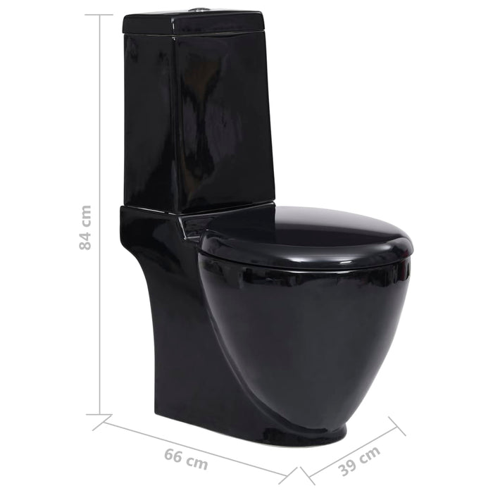 Wc tondo in ceramica con doppio scarico e flusso d'acqua fondo nero 02_0003561