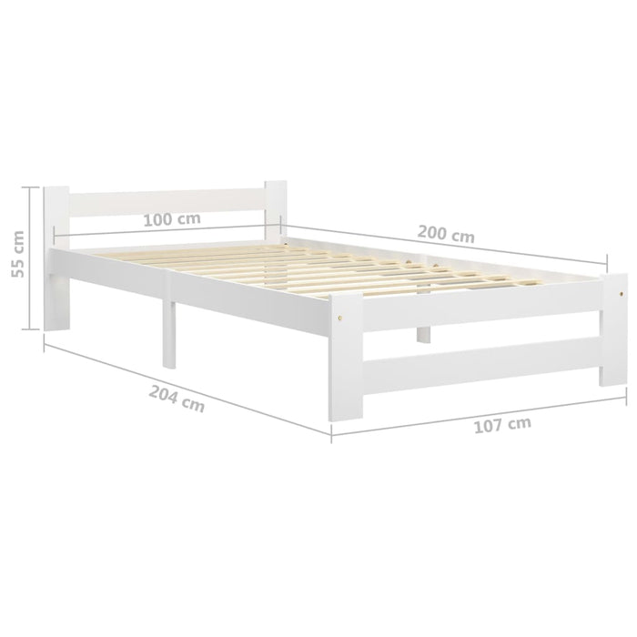 Giroletto senza Materasso-Struttura Letto Bianca Legno Pino 100x200cm 860838