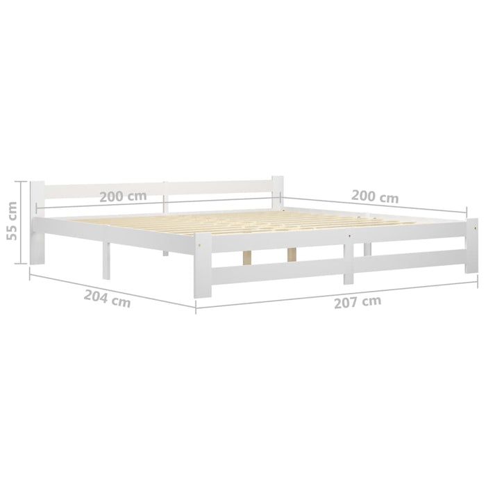Giroletto senza Materasso Bianco 200x200 cm Legno Massello Pino 322004