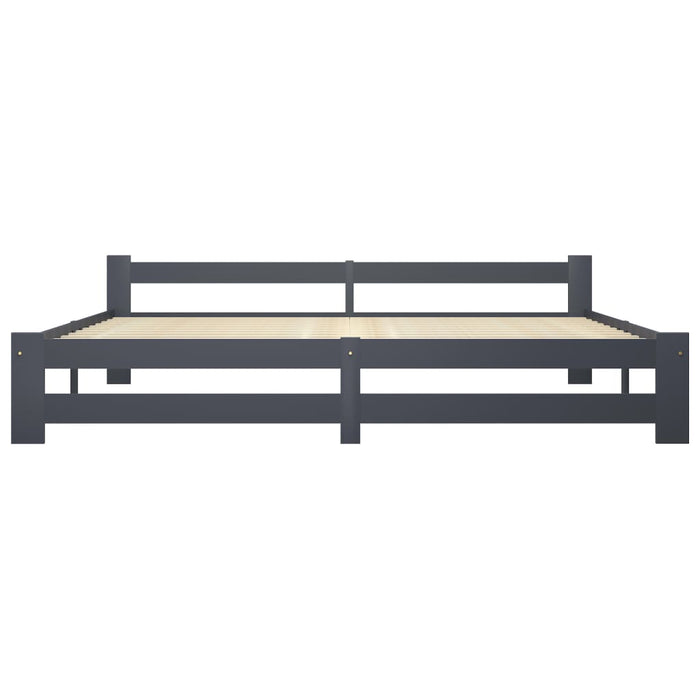 Giroletto senza Materasso Grigio Scuro 200x200 cm Legno Pino 322025