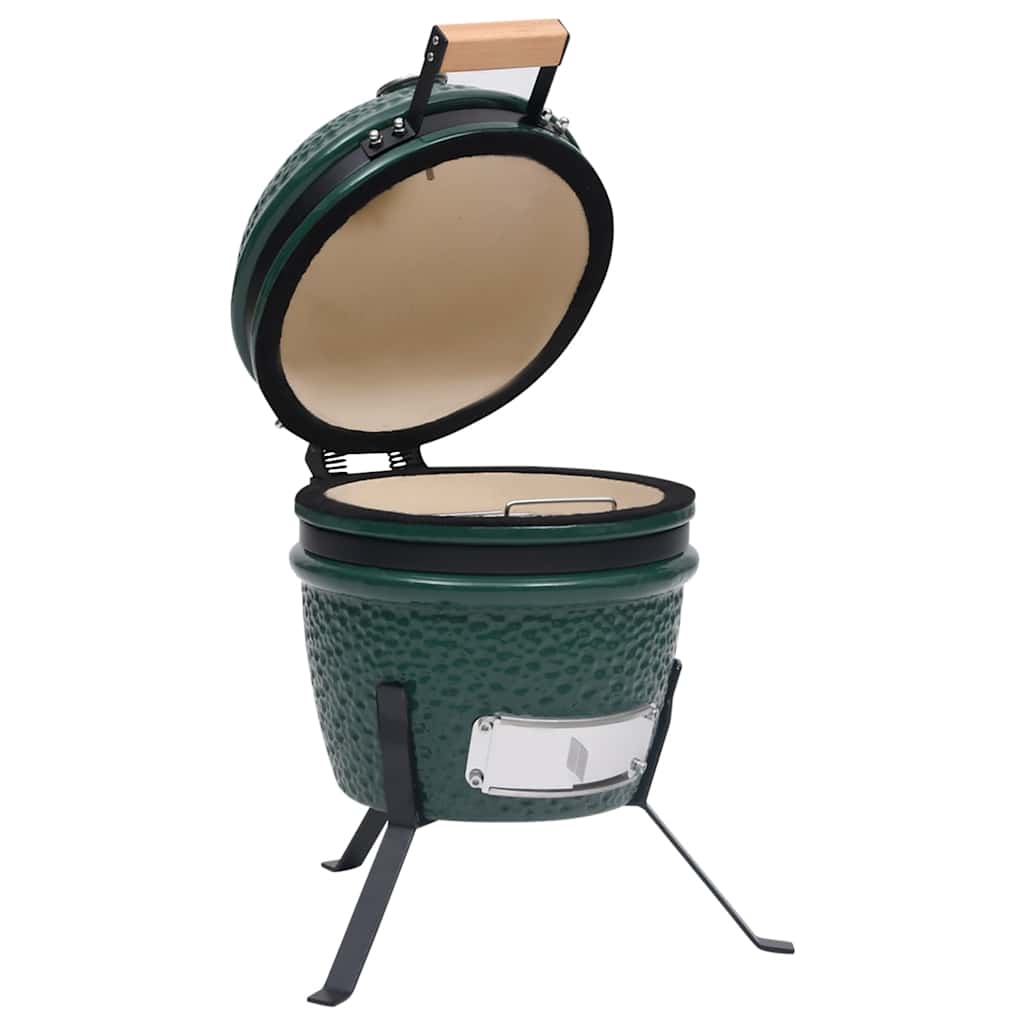 Barbecue Affumicatore 2 in 1 Kamado in Ceramica 56 cm Verde cod mxl 55673