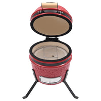 Barbecue Affumicatore 2 in 1 Kamado in Ceramica 56 cm Rosso 316095