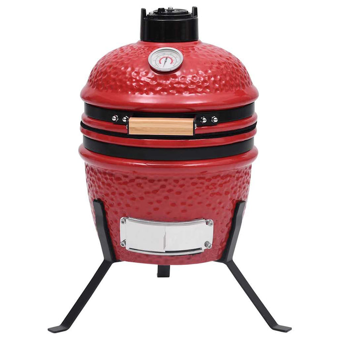 Barbecue Affumicatore 2 in 1 Kamado in Ceramica 56 cm Rosso cod mxl 54778