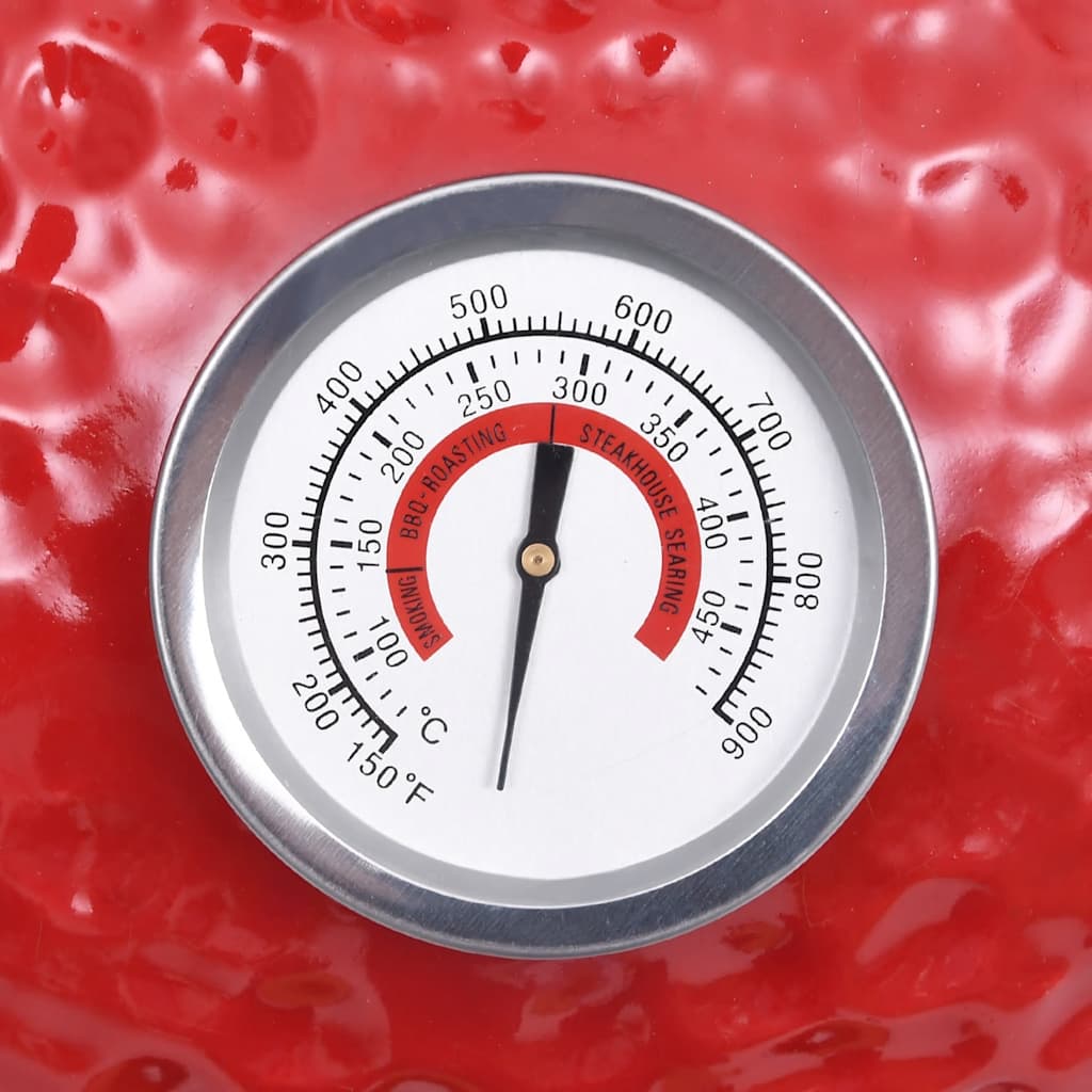 Barbecue Affumicatore 2 in 1 Kamado in Ceramica 56 cm Rosso cod mxl 54778