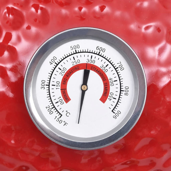 Barbecue Affumicatore 2 in 1 Kamado in Ceramica 56 cm Rosso cod mxl 54778