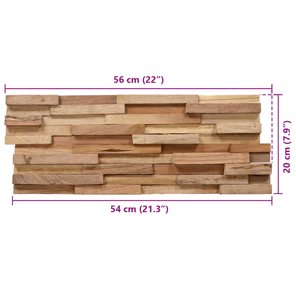 Pannelli per Pareti 10 pz 1,08 m² in Legno Massello di Teak 326178