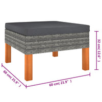 Set Divani da Giardino 6 pz con Cuscini in Polyrattan Grigio 3059714