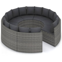 Set Divani da Giardino 8 pz con Cuscini in Polyrattan Grigio 3064903